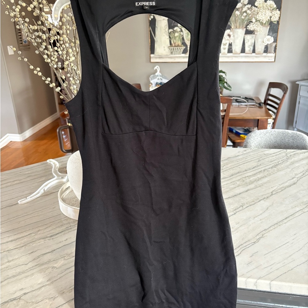 Express Sleek Black Backless Dress